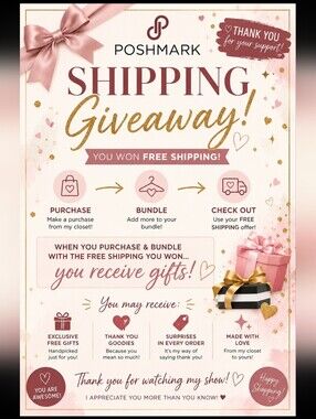 Poshmark FREE Shipping Giveaway. BUNDLE To Win Prizes